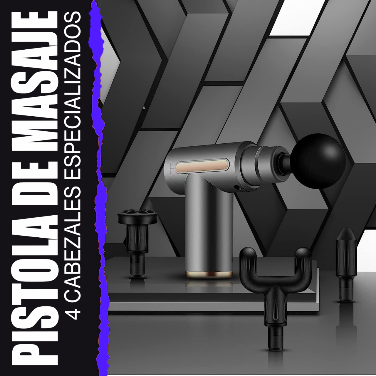MASSPOWER - Pistola Masajeadora con accesorios
