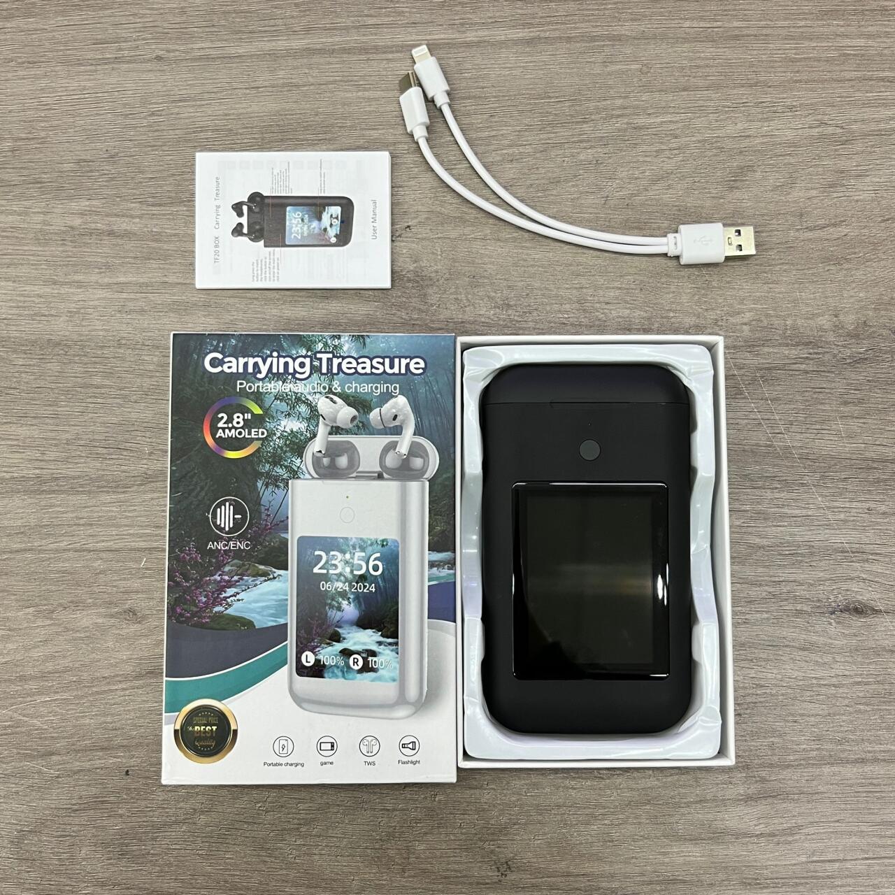 3 en 1 -PACK BACKPOWER - Powerbank (8000 mAh) con Auriculares, pantalla y linterna.