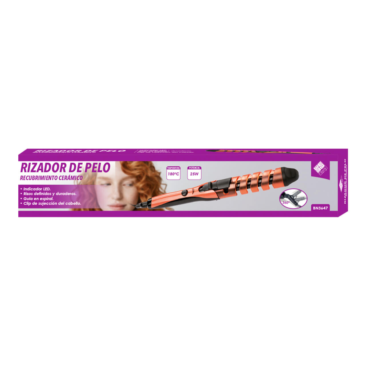 POWERHAIR - Rizador De Pelo De Cerámica Espiral
