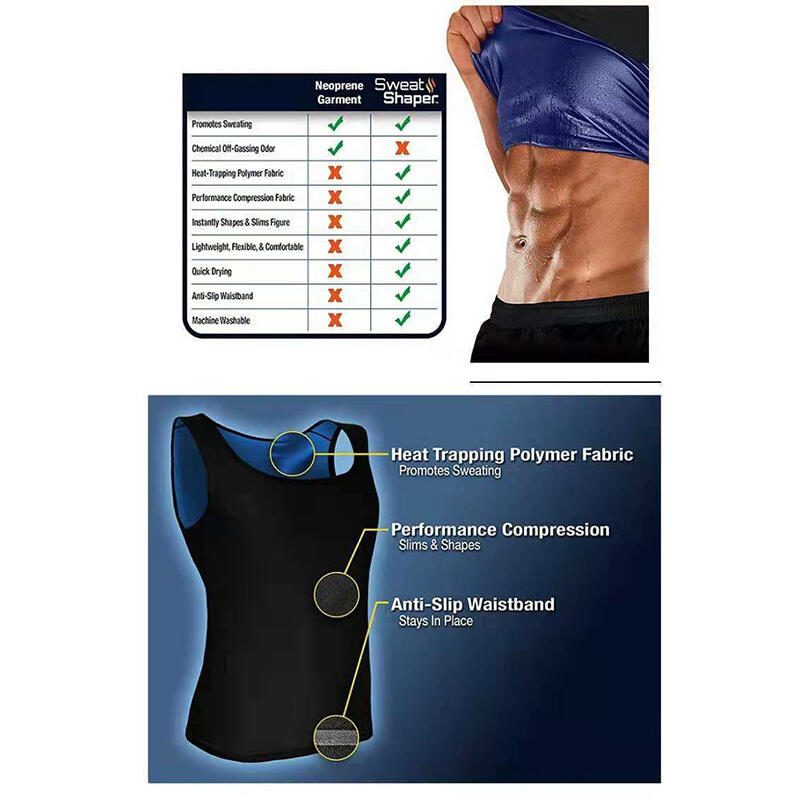 T-FIT MEN  Camiseta/Chaleco Sauna Hombre quemagrasa y moldeadora