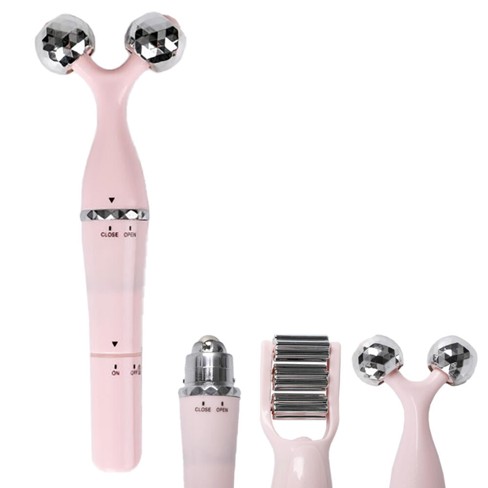 LIGHTFACE - Pack de Rodillo Masajeador Facial 3 en 1 y Masajeador Capilar